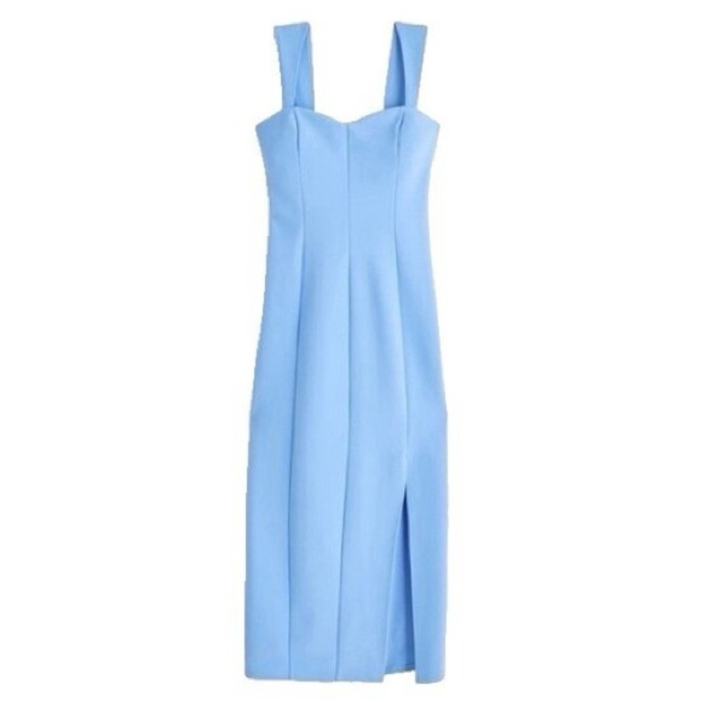 Abercrombie Wide Strap Corset Midi Dress in Blue size M